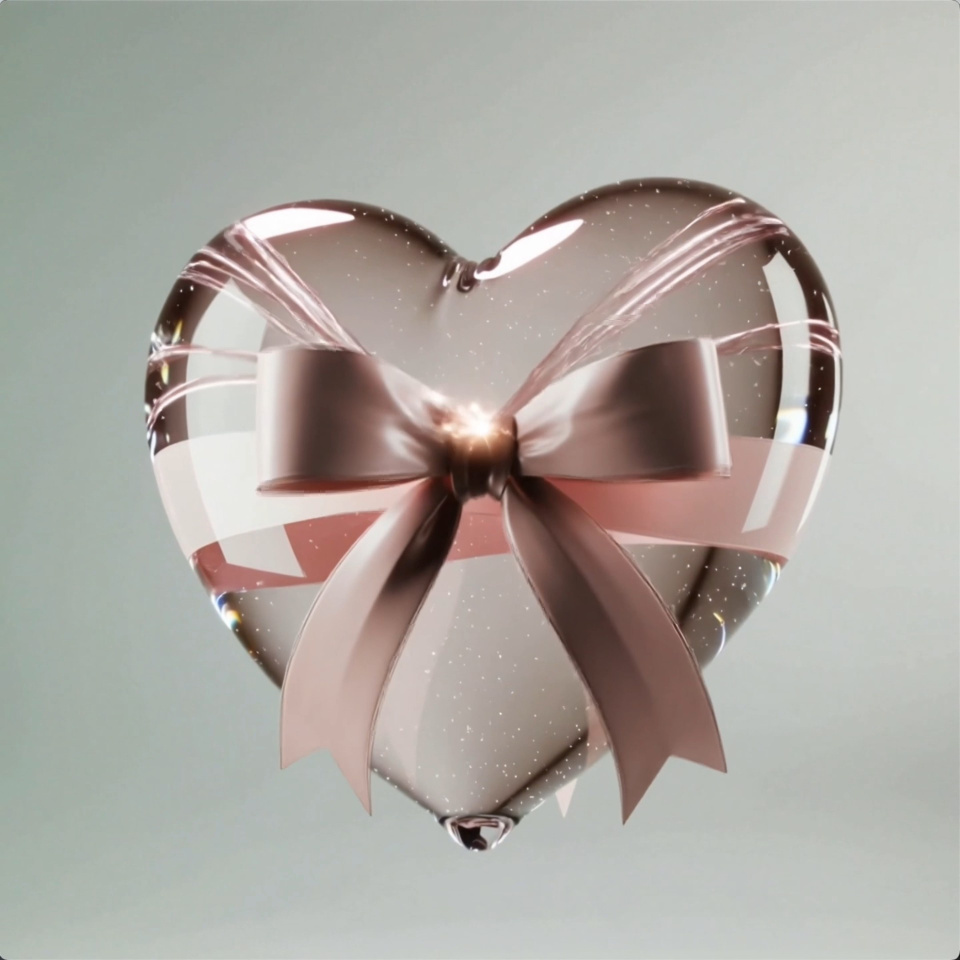 Glasherz mit Schleife