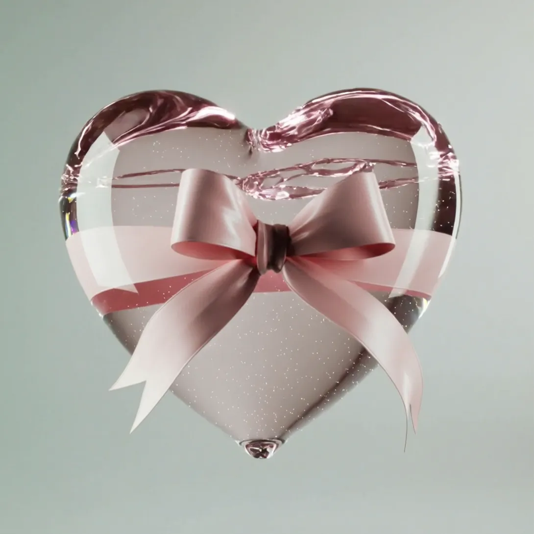 HERZ mit eleganter Schleife - digitale Geschenkverpackung_veryuu