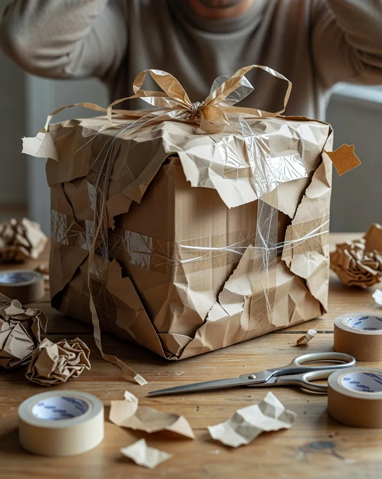 Geschenk schlecht verpackt
